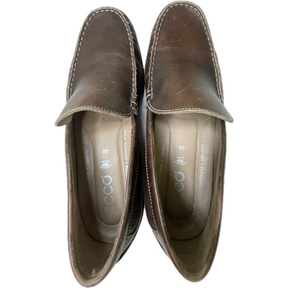 ECCO Men's Shoes Brown Moc Driving Loafer Slip On 571004 Size EU 46 / US 12 - Picture 4 of 9
